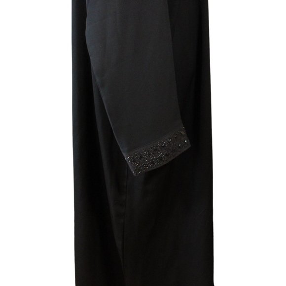 Beaded Kaftan Dress Size M/L Custom Abaya Black Long Sleeve Approx. Formal D199 - Picture 9 of 12